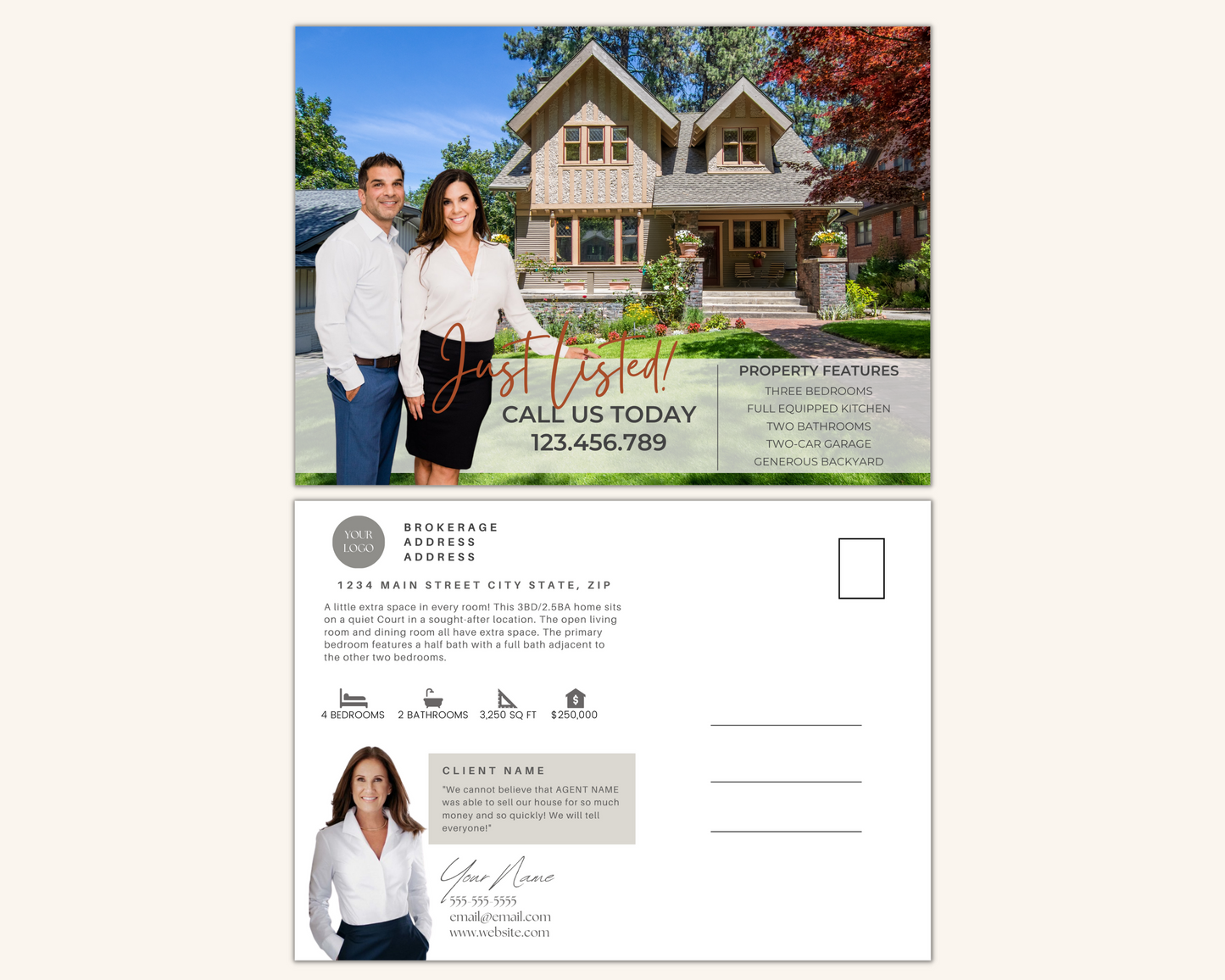 Real Estate Template – Real Estate Postcard 6 - Just Listed