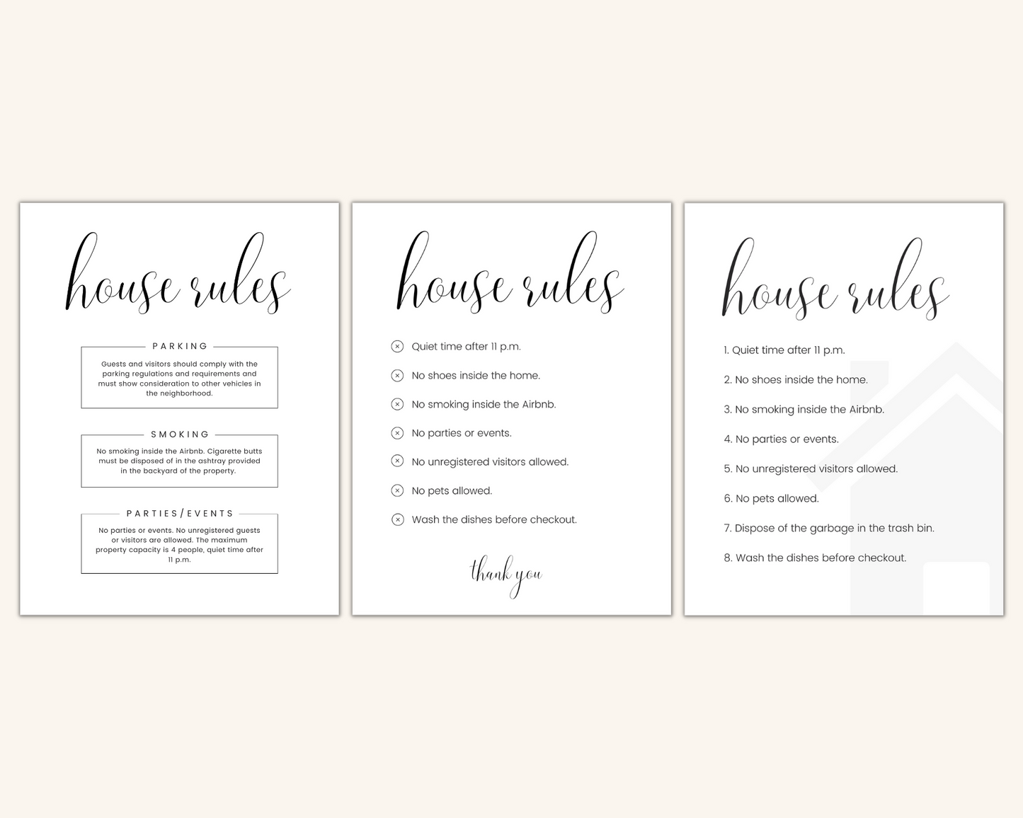 Real Estate Template – Airbnb House Rules Sign