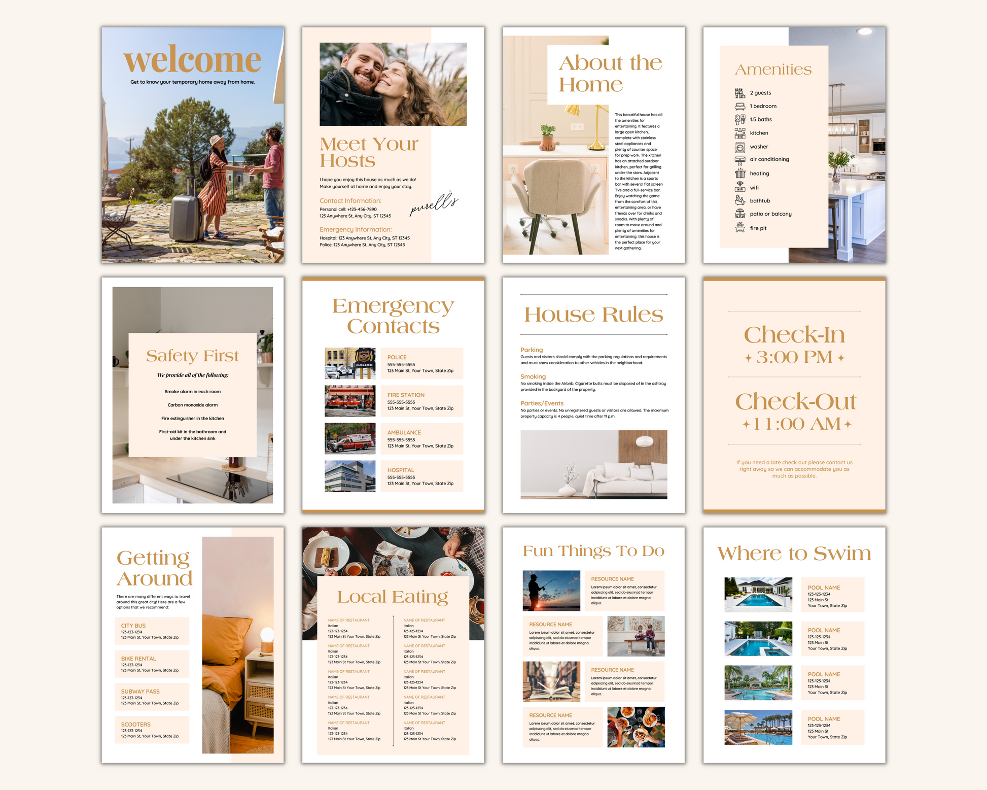 Real Estate Template – Airbnb Welcome Book Gold