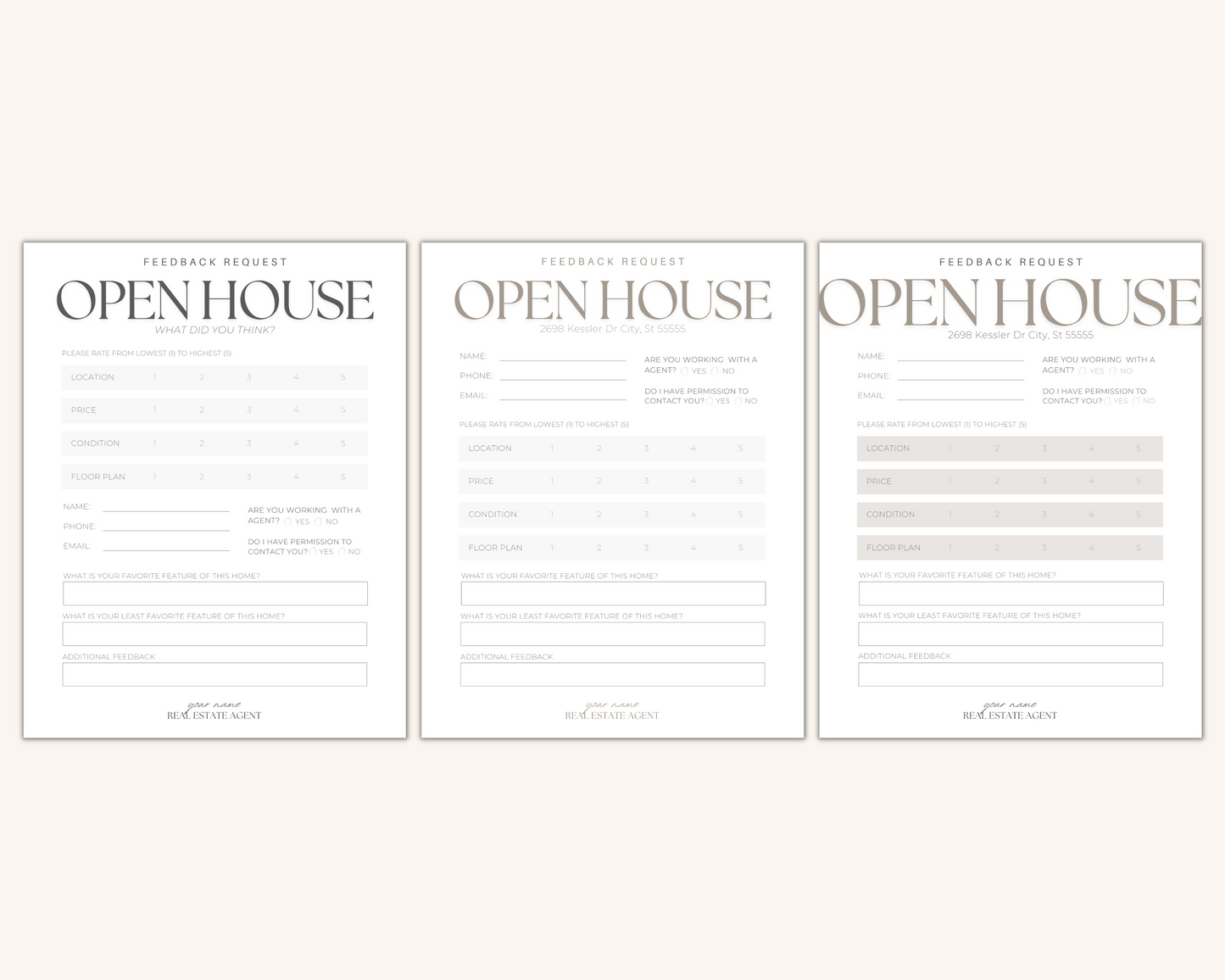 Real Estate Template – Peaceful Open House Feedback Form