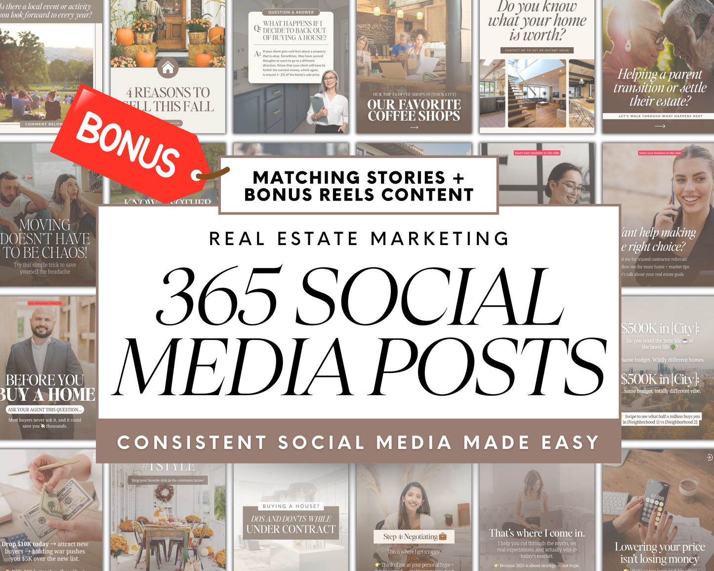 Social Media Posts Bundle - Natural Design Style Volume 2