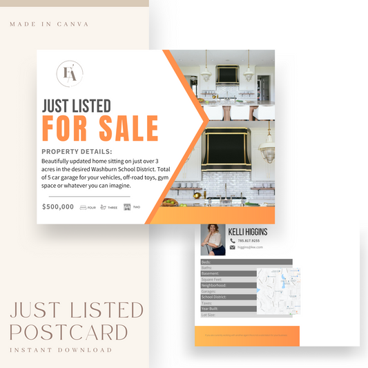 Real Estate Template – Just Listed Postcard