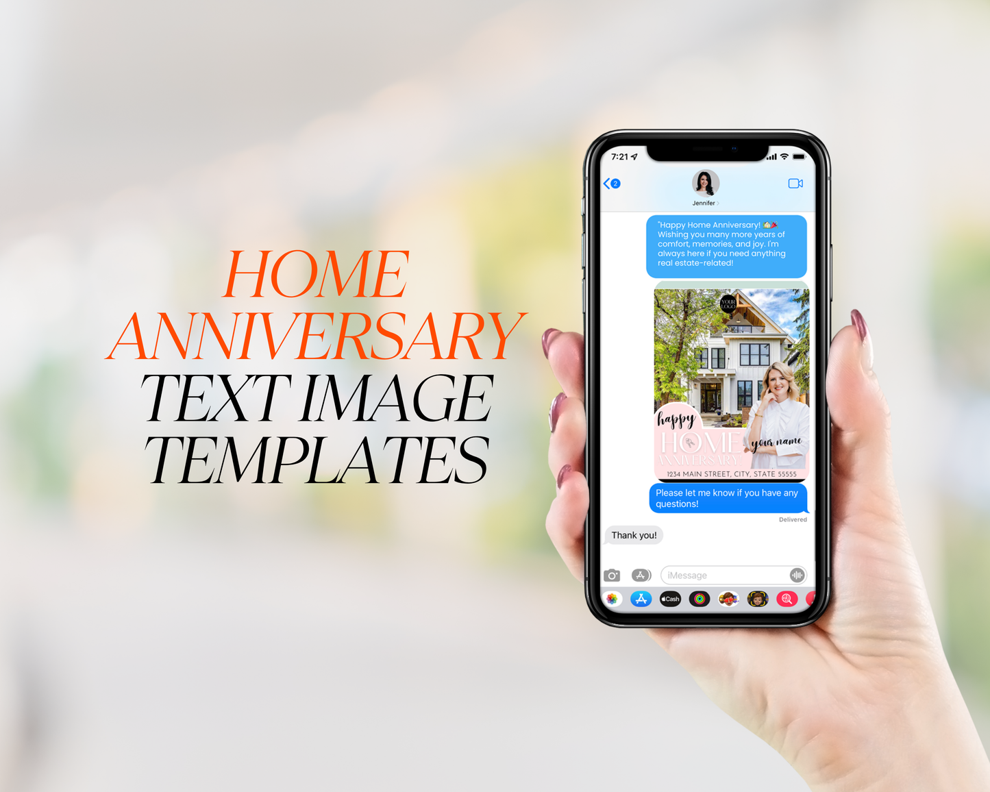 Home Anniversary Text Message - Playful Brand Style