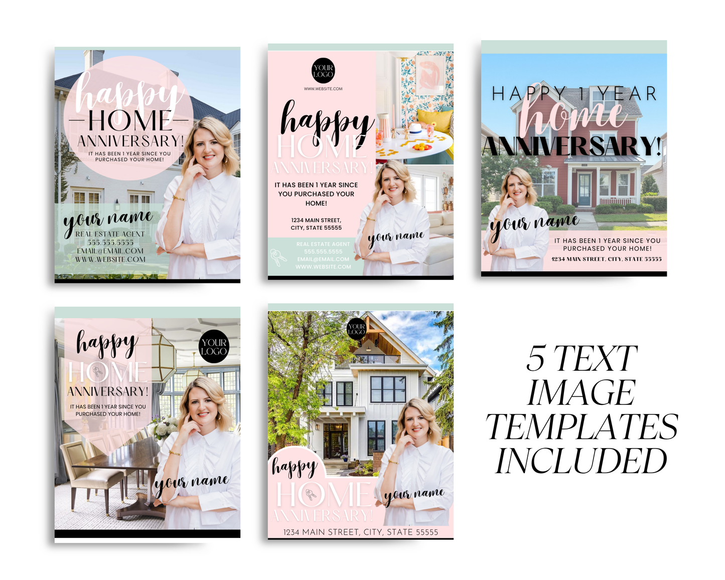 Home Anniversary Text Message - Playful Brand Style