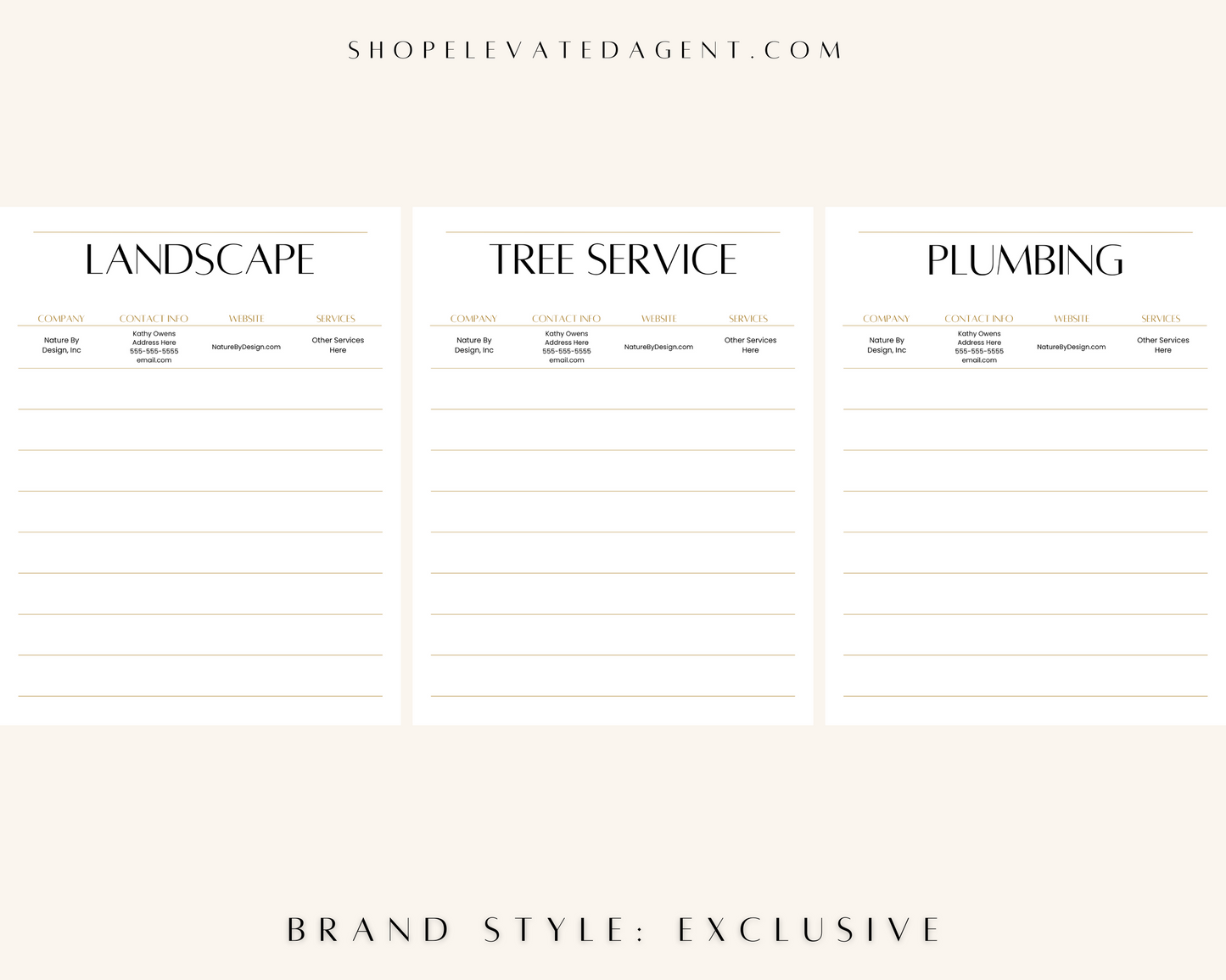 Home Repairman List - Exclusive Brand Style