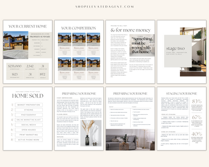 Listing presentation, real estate marketing, realtor marketing, real estate marketing templates, seller packet, real estate listing marketing templates 