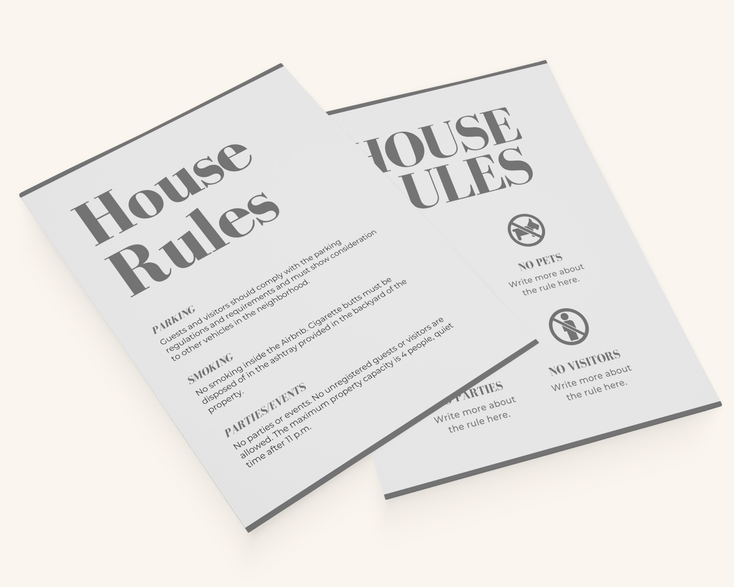 Real Estate Template – House Rules Airbnb Sign