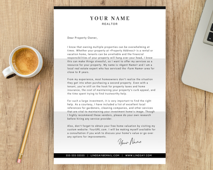 Real Estate Template for Investor Letter Real Estate Letter Template for Investors Real Estate Investing Printable Template