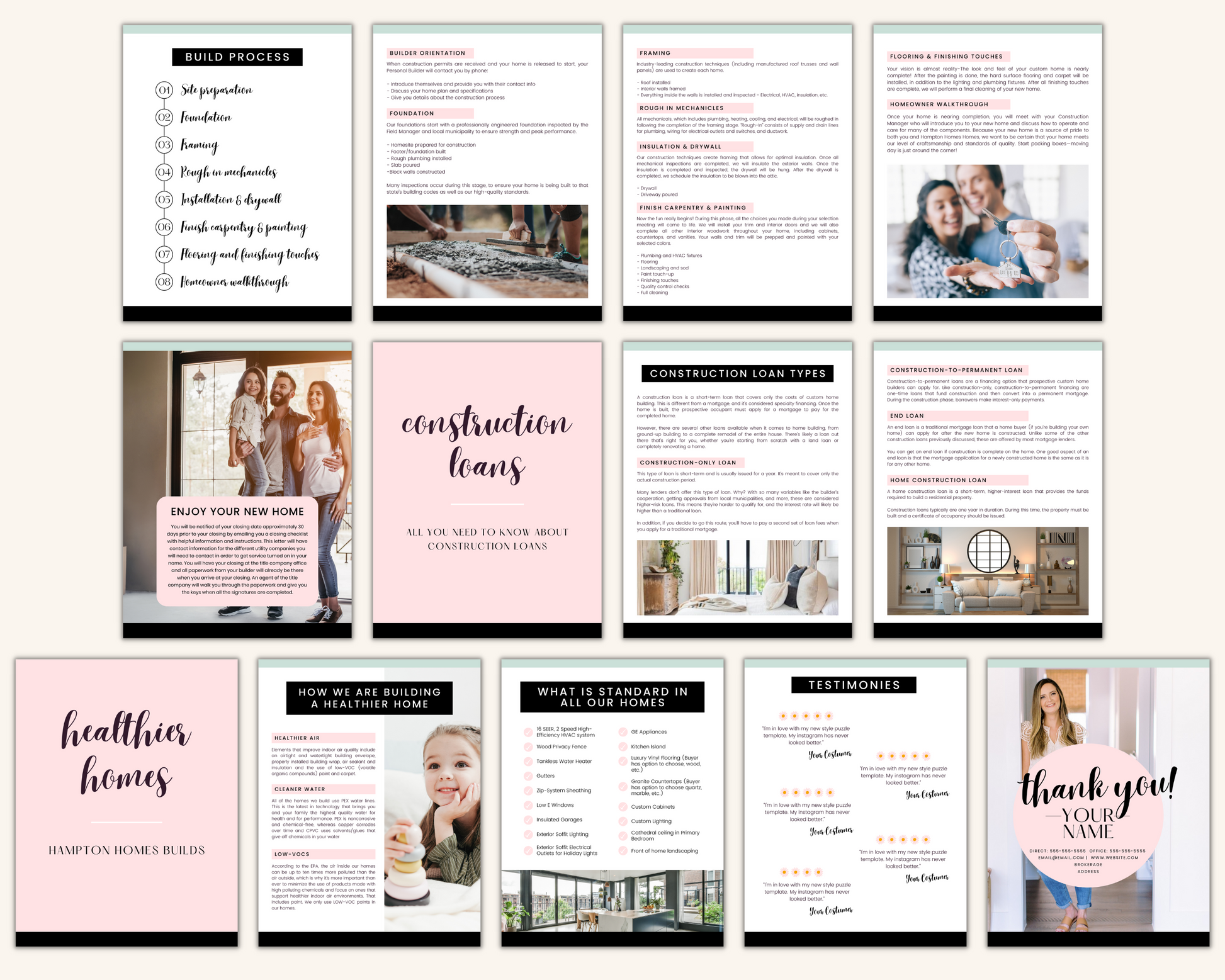 Real Estate Template Bundle for Construction Properties Real Estate Template for Builders Real Estate Building a New Home Guide Template For Homebuilding Agents