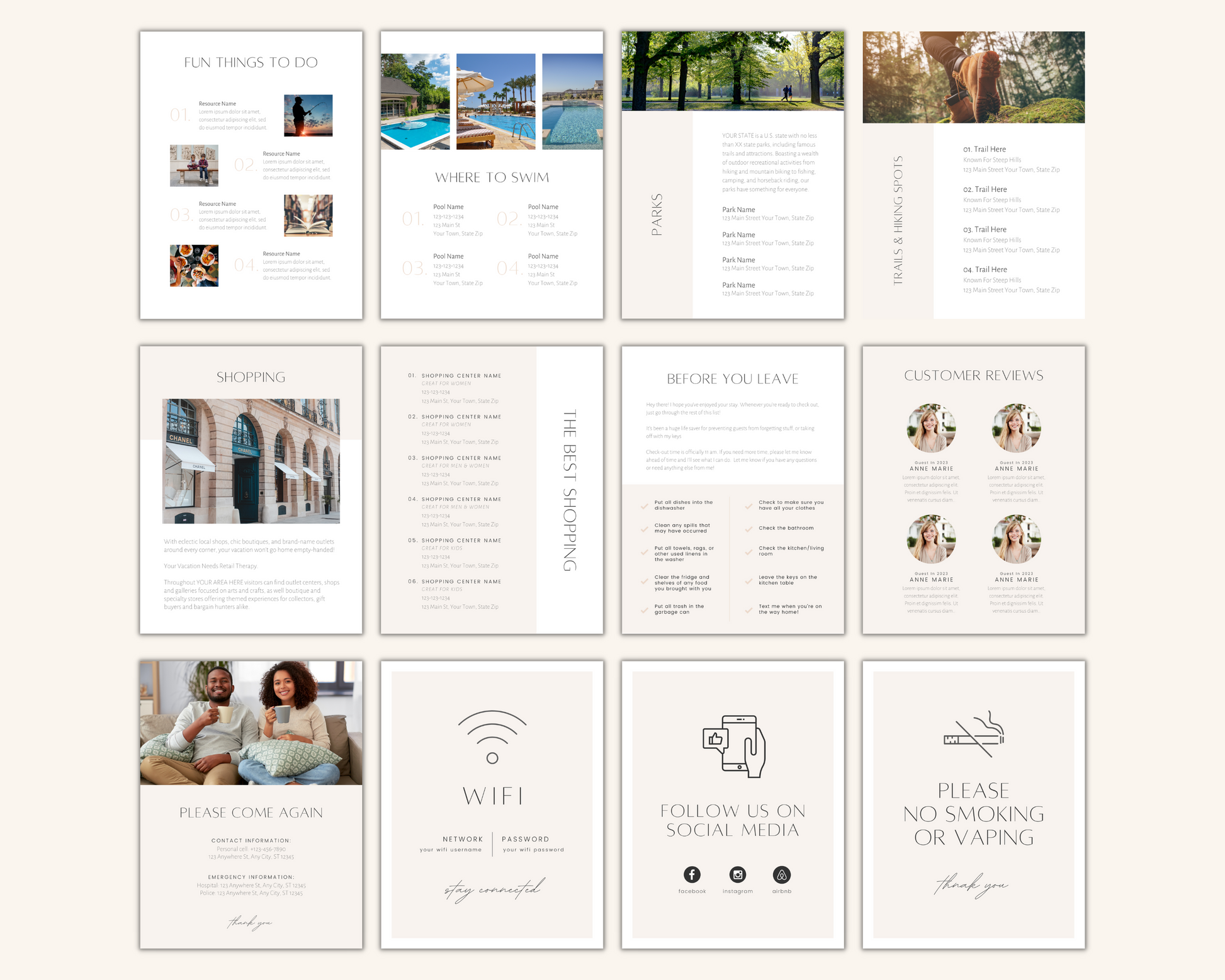 Real Estate Template – Airbnb Welcome Book Cream