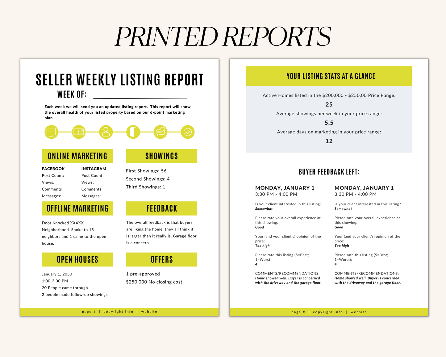 Seller Weekly Listing Report Bundle 2