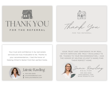 Referral Agent Folded Thank You Card