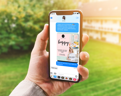 Home Anniversary Text Message - Playful Brand Style