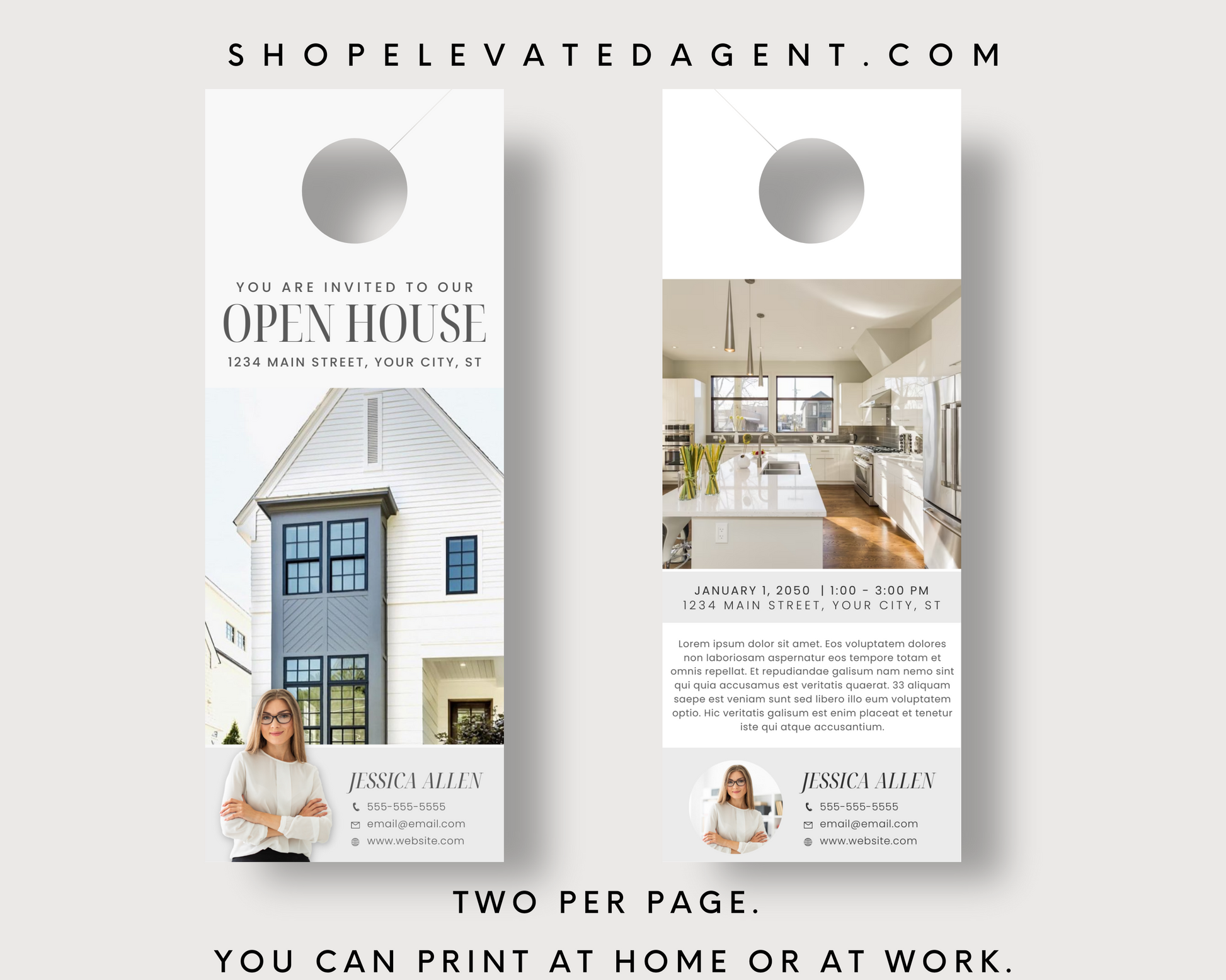 Open House Real Estate Door Hanger Template Real Estate Farming Template Real Estate Canva Door Tag Neighbor Realtor Farming Template Real Estate Template