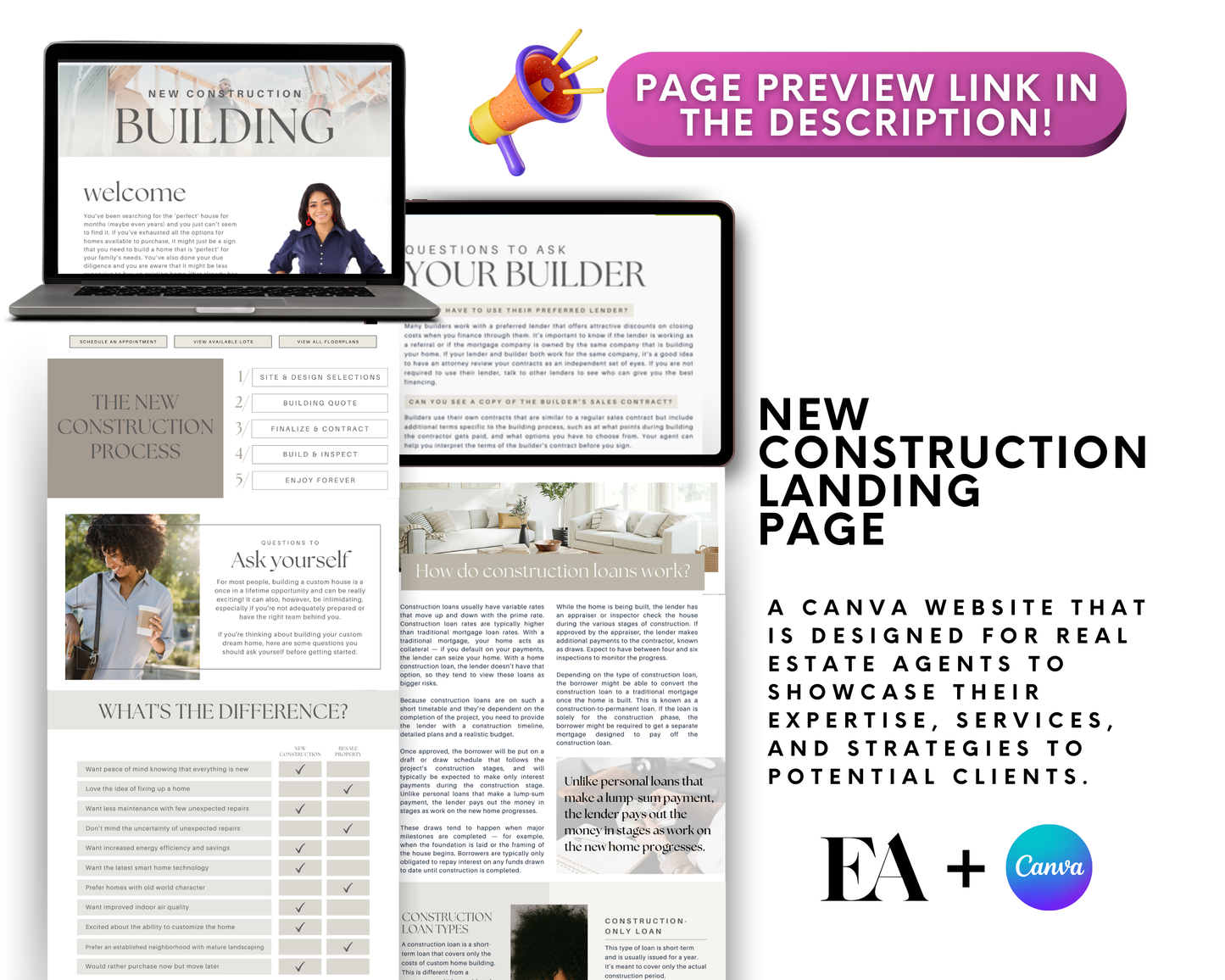 New Construction Landing Page - Peaceful Design Style