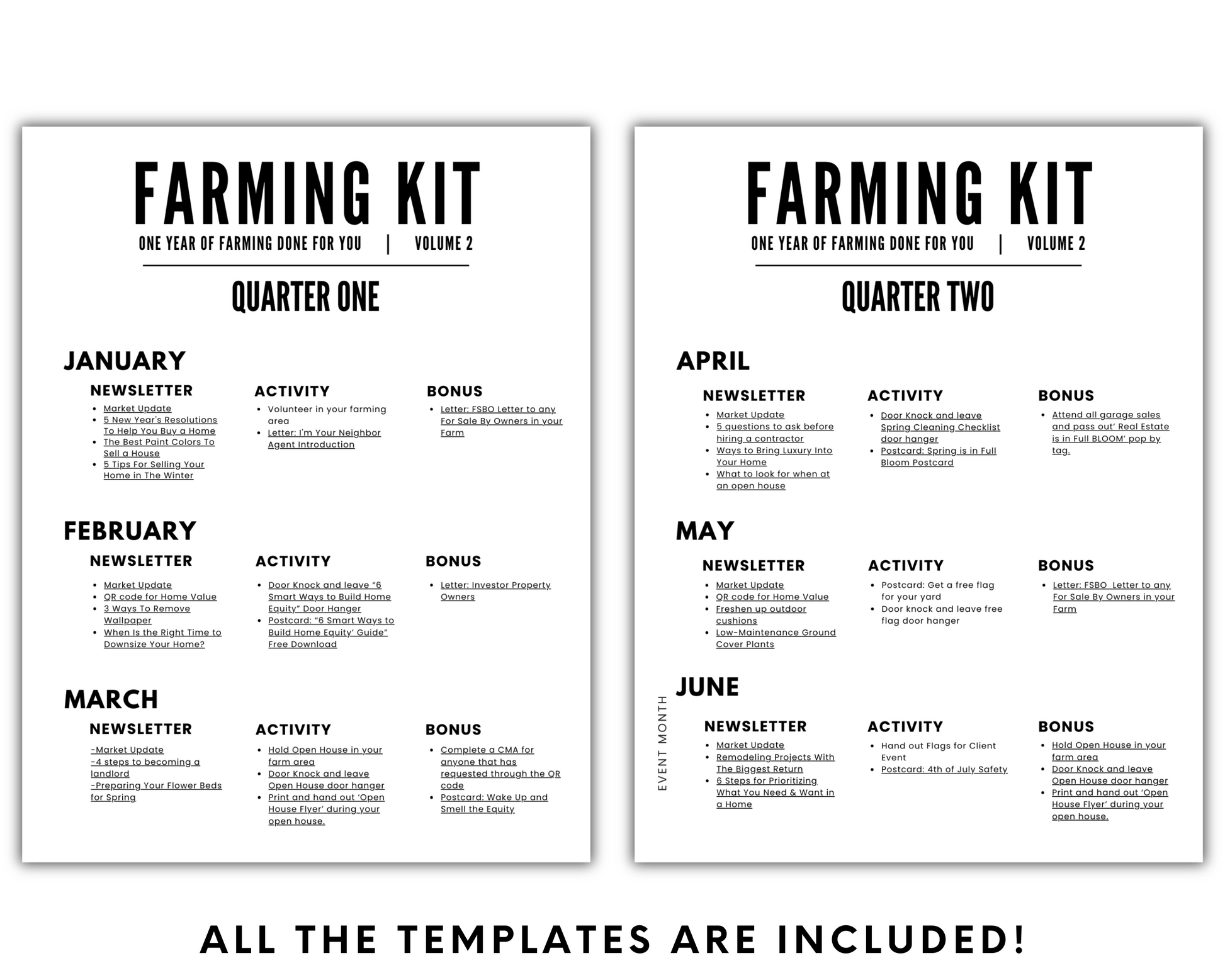 Real Estate Farming Kit, Real Estate Bundle, Realtor Marketing Plan, Newsletter Template, Real Estate Postcard, Neighborhood Farming, Mailer