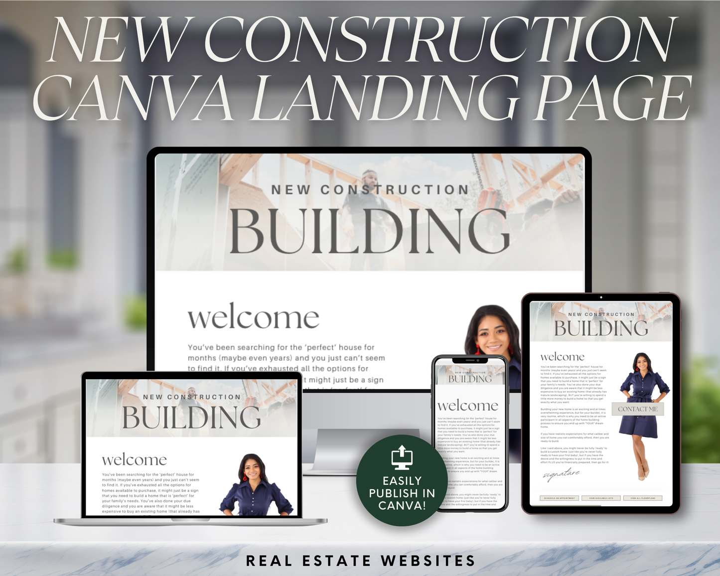 New Construction Landing Page - Peaceful Design Style