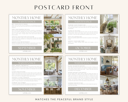 Real Estate Template – Home Maintenance Postcards - EDDM Peaceful Brand