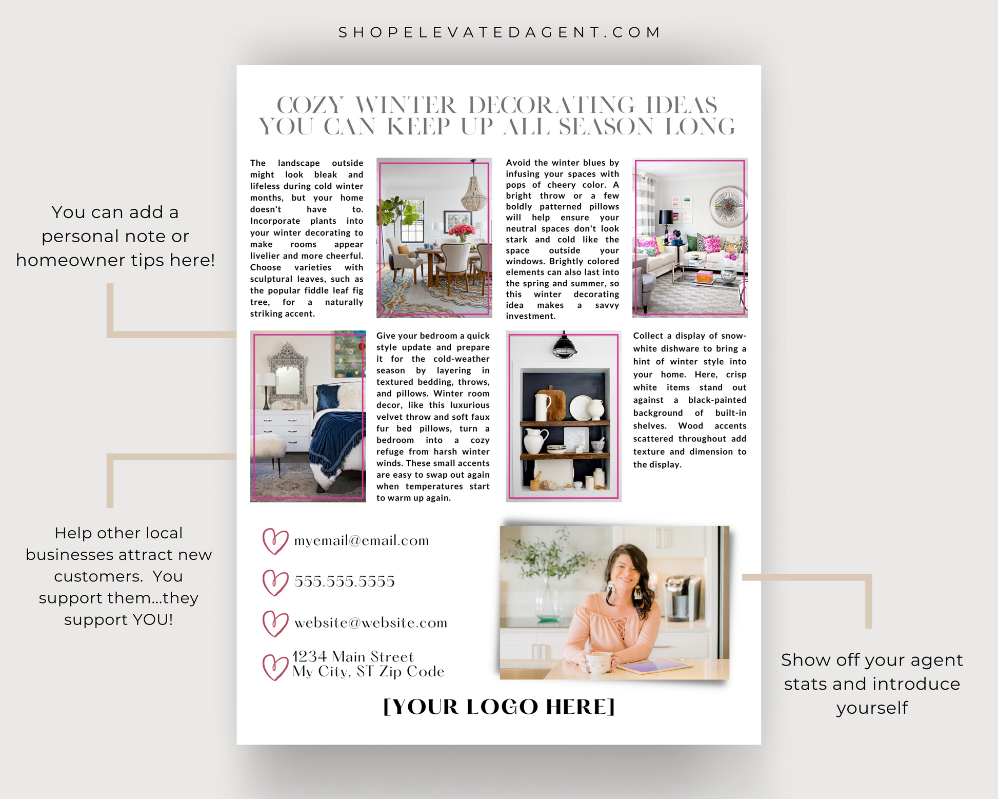 Real Estate Newsletter, February Newsletter, Valentines Newsletter, Real Estate Marketing, Realtor Email, Real Estate Templates, Real Estate