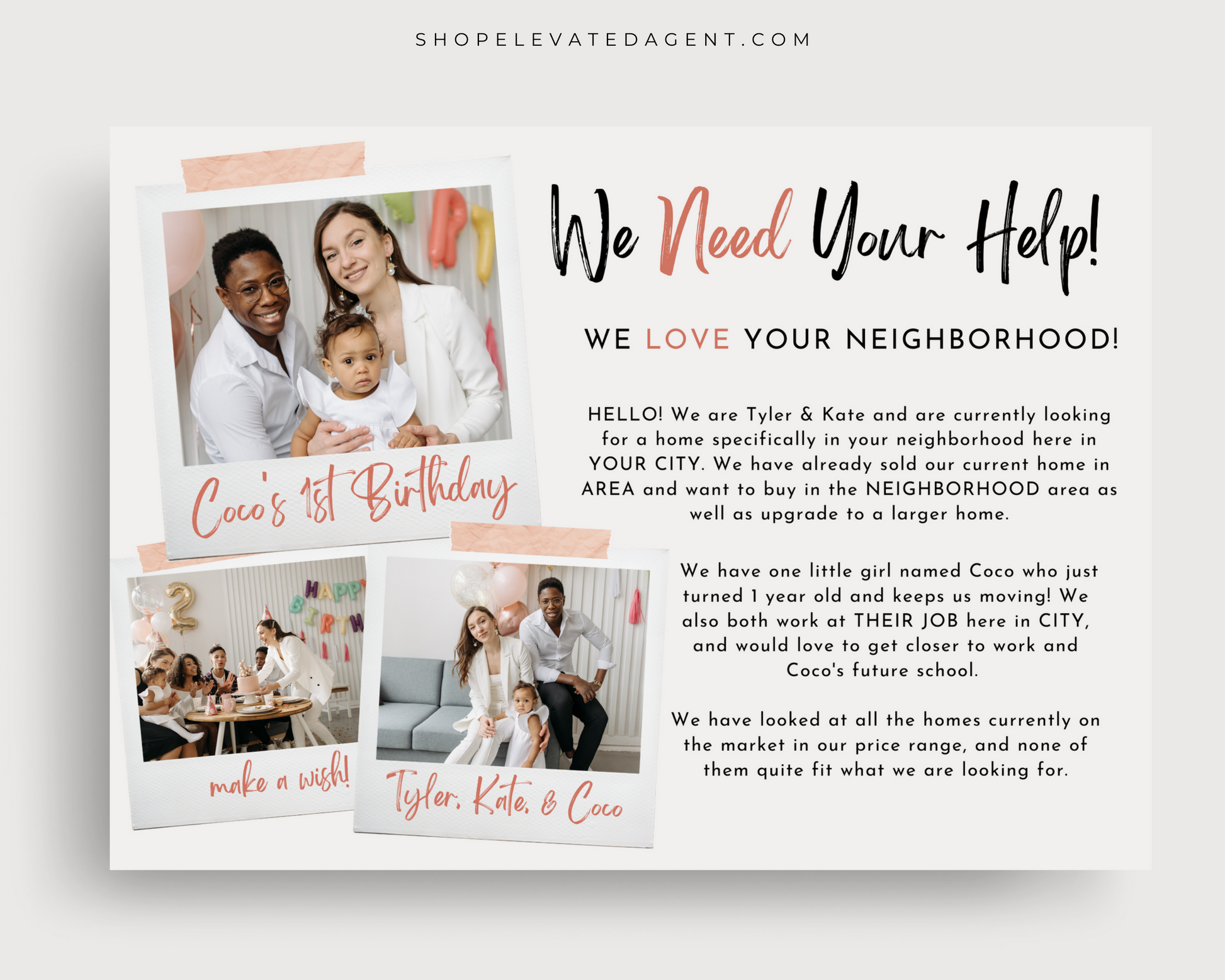 Real Estate Template – Real Estate Farming Postcard - We Love Your Neighborhood