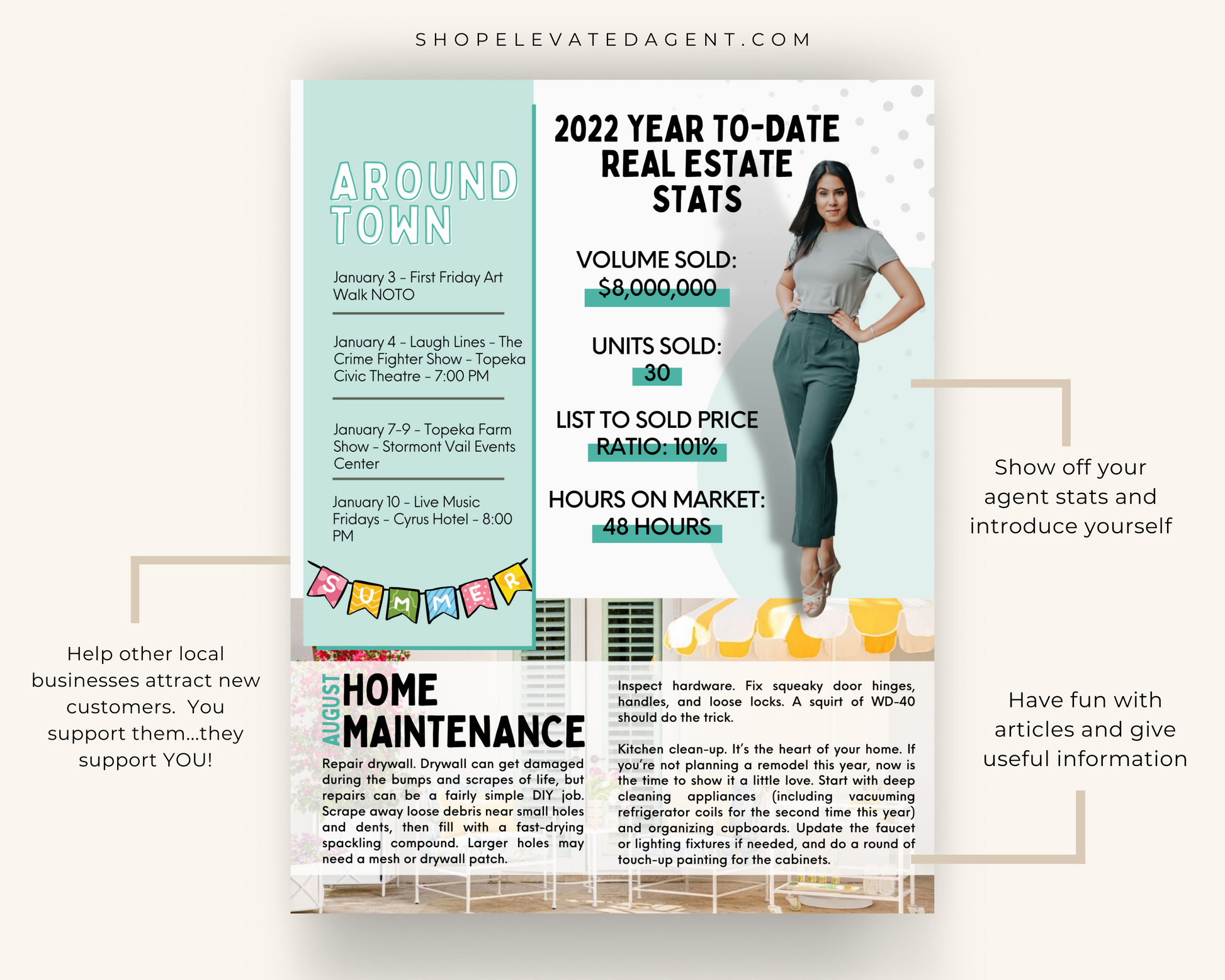 August Newsletter Template Real Estate Template for Newsletter Real Estate Newsletter Template for Realtors Real Estate Newsletter Template 