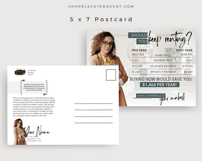 Real Estate Template – Should You Keep Renting Postcard