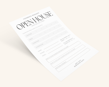 Real Estate Template – Peaceful Open House Feedback Form