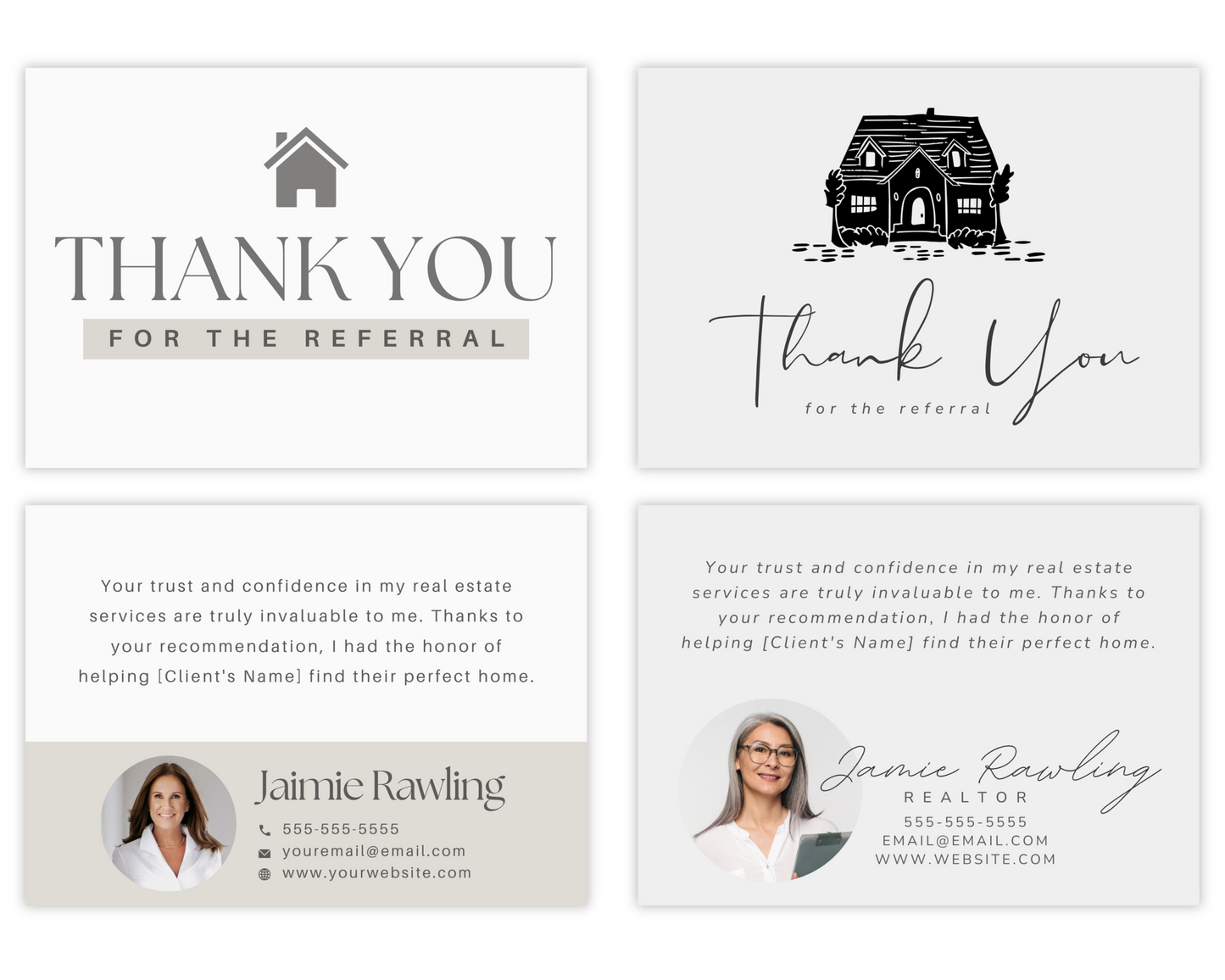 Referral Agent Folded Thank You Card