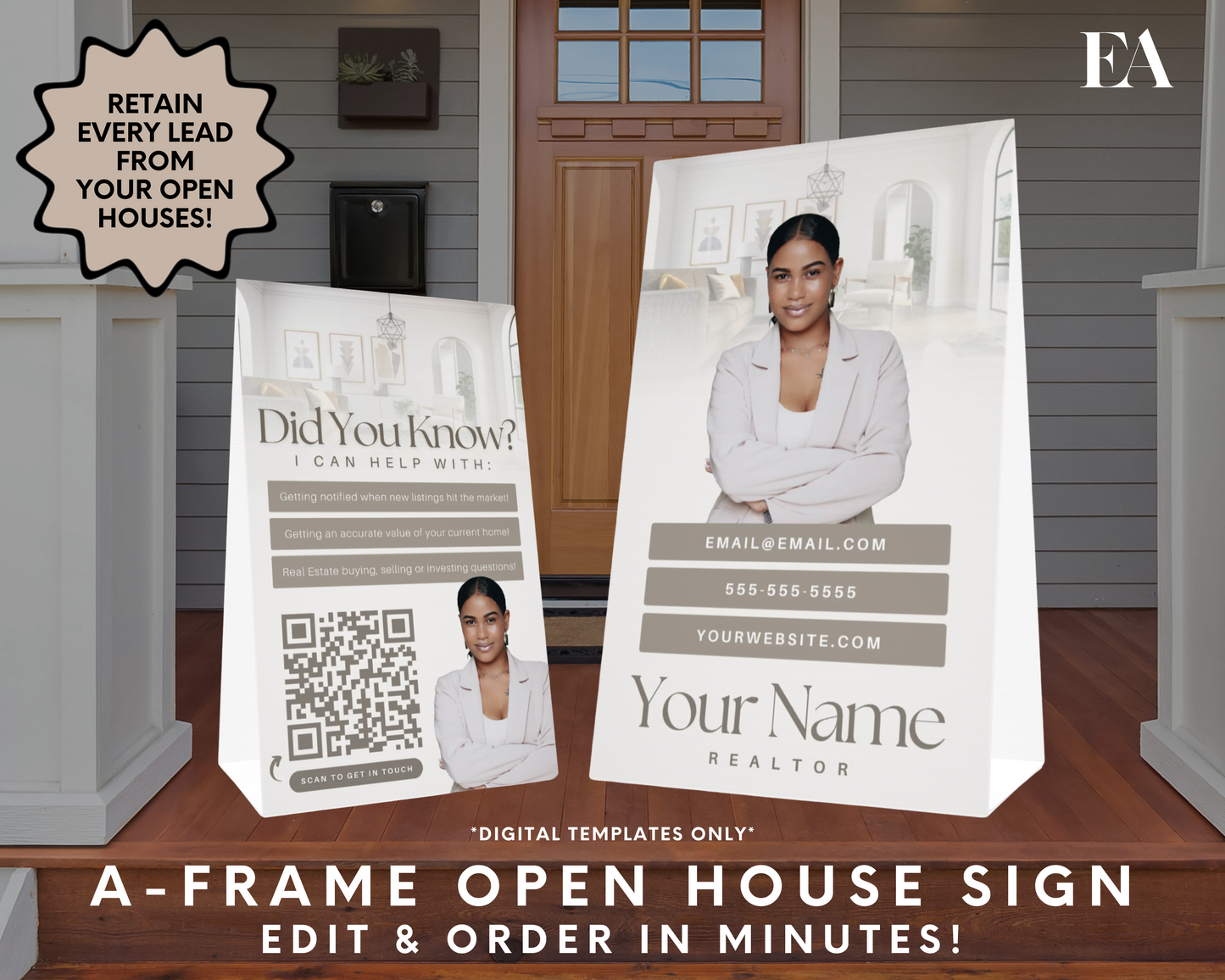 Open House A-Frame Sign 4 - Peaceful Design Style