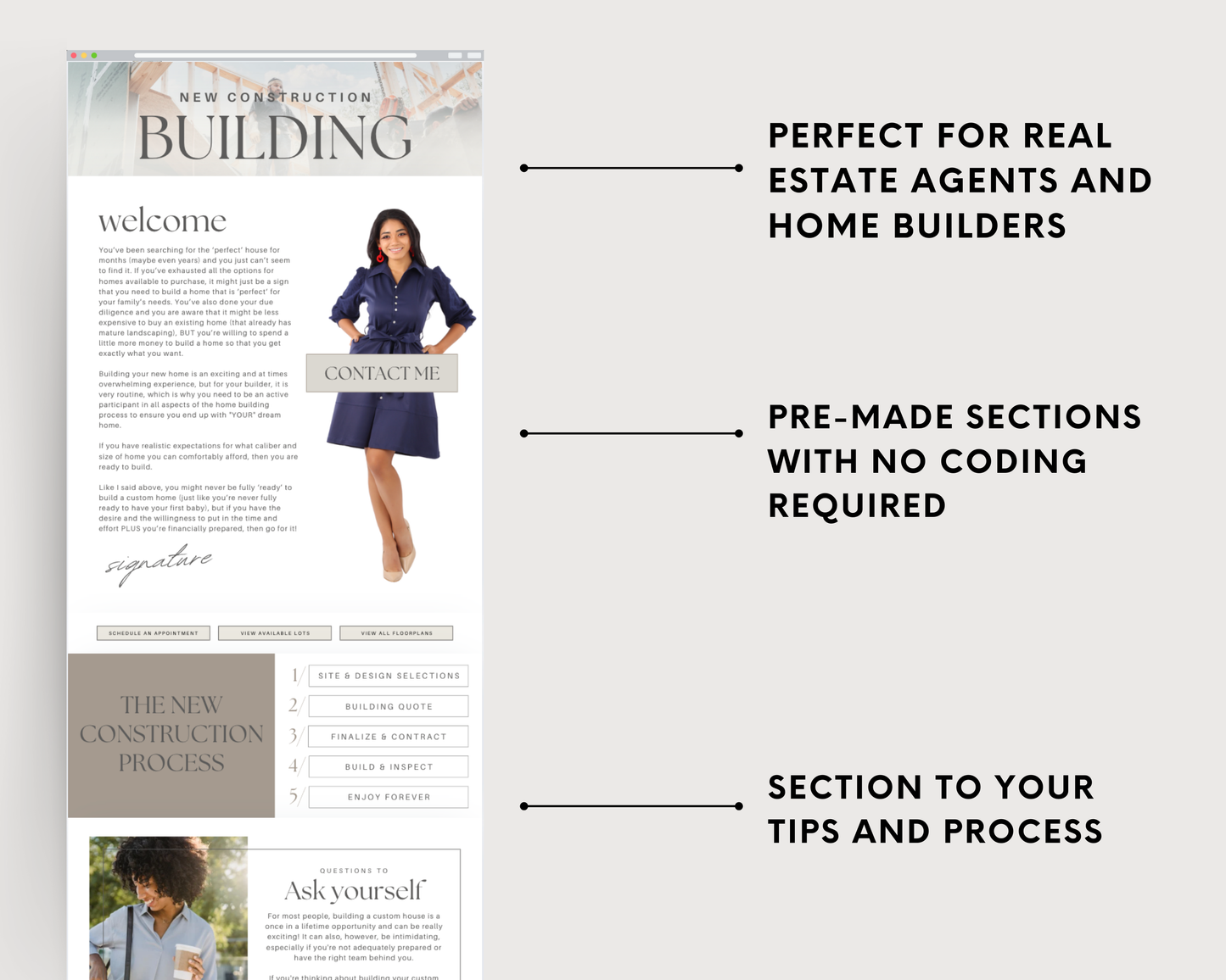 New Construction Landing Page - Peaceful Design Style