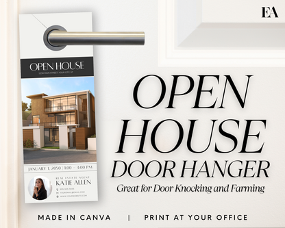 Real Estate Open House Door Hanger Real Estate Template For House Promotion Real Estate Door Tag Lead Generation Realtor Door Knocking Farming Real Estate Template