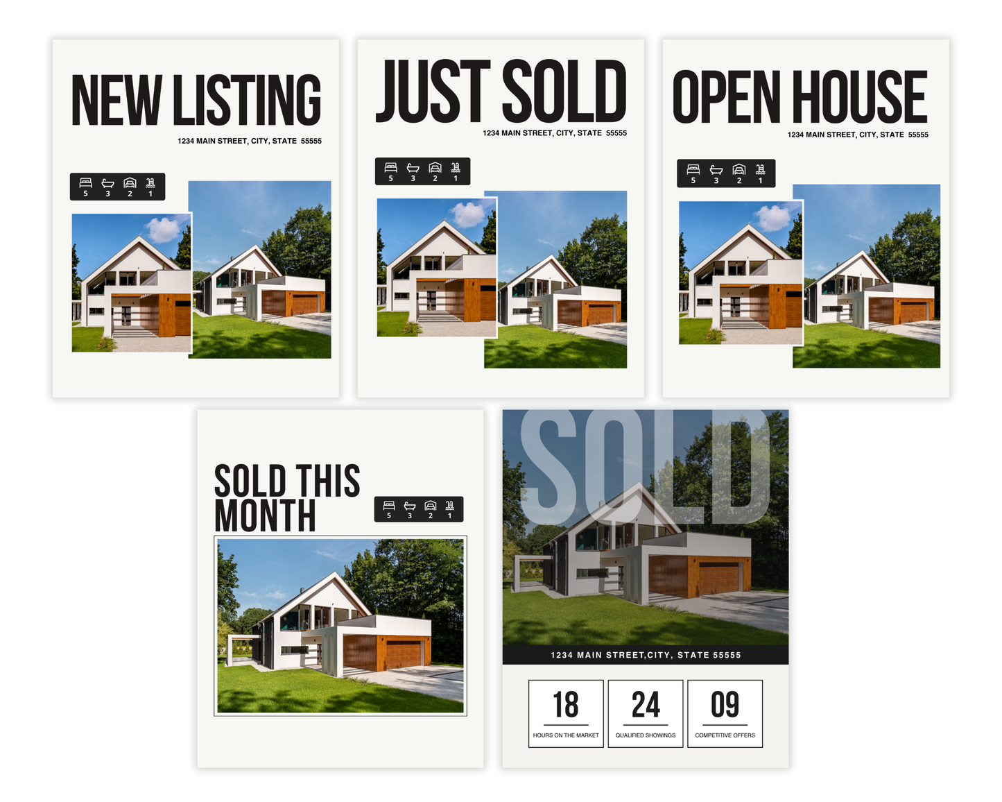 Social Media Listing Posts 3 - Minimal Design Style
