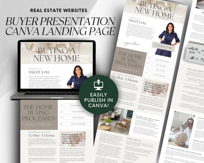 Home Buyer Presentation Canva Landing Page - Peaceful Design Style