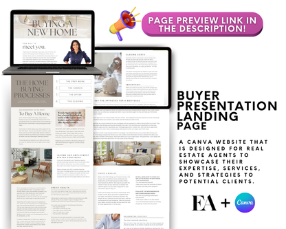 Home Buyer Presentation Canva Landing Page - Peaceful Design Style