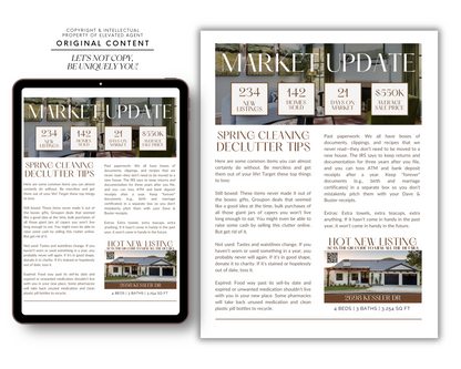 Real Estate March 2024 Newsletter, Real Estate Marketing, Real Estate Newsletter, Email Marketing, Canva Template, Printable