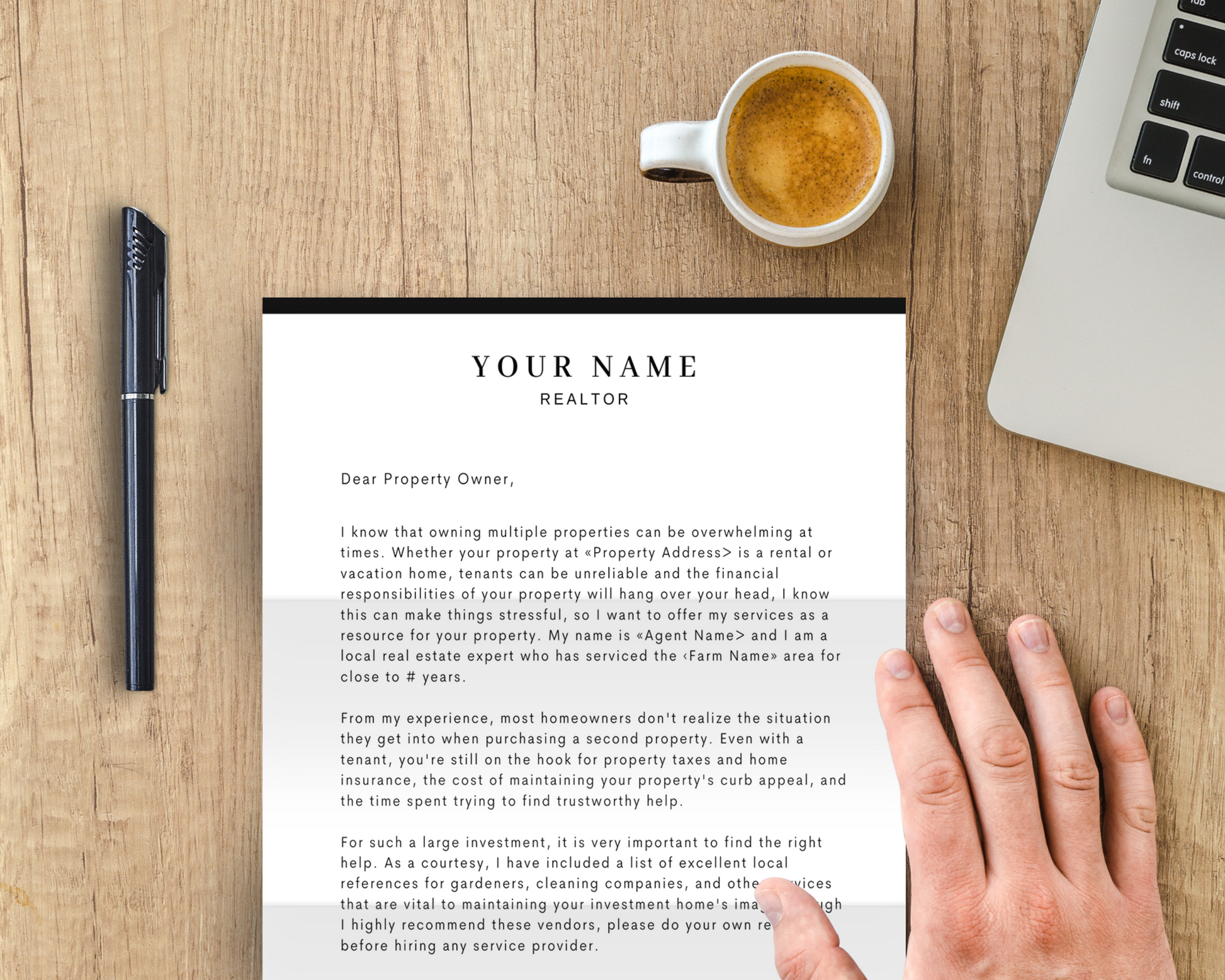 Real Estate Template for Investor Letter Real Estate Letter Template for Investors Real Estate Investing Printable Template