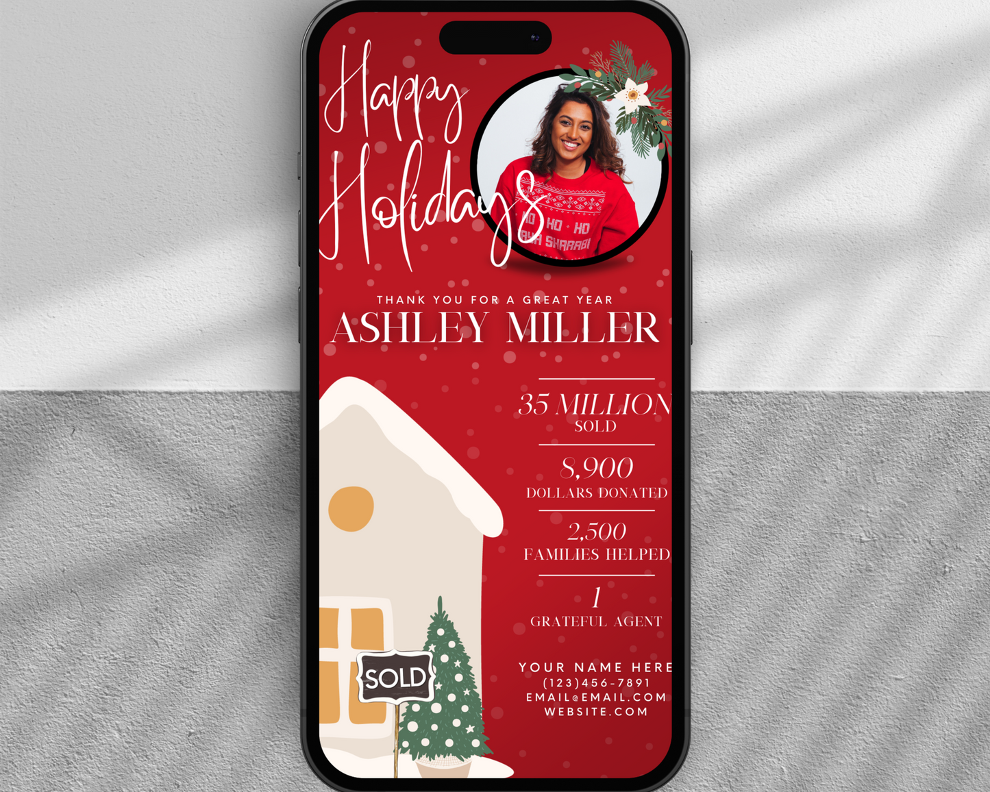 Digital Holiday Card - Red