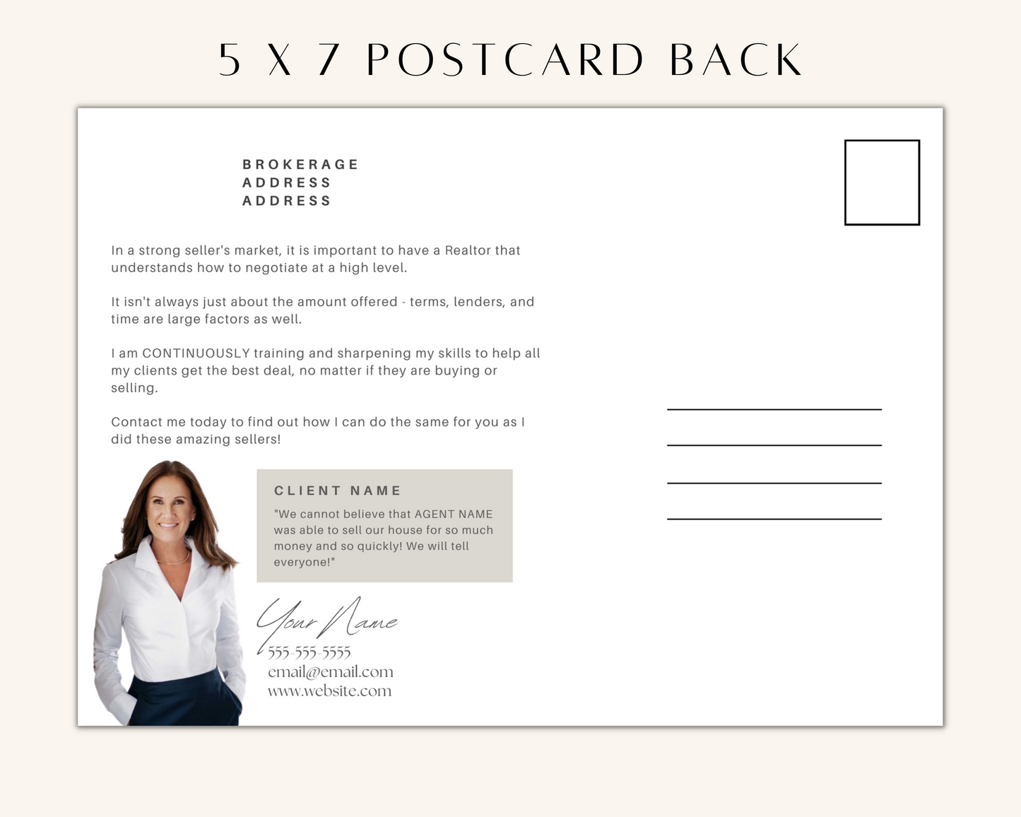 Real Estate Template – Sold Postcard - Peaceful Brand Style