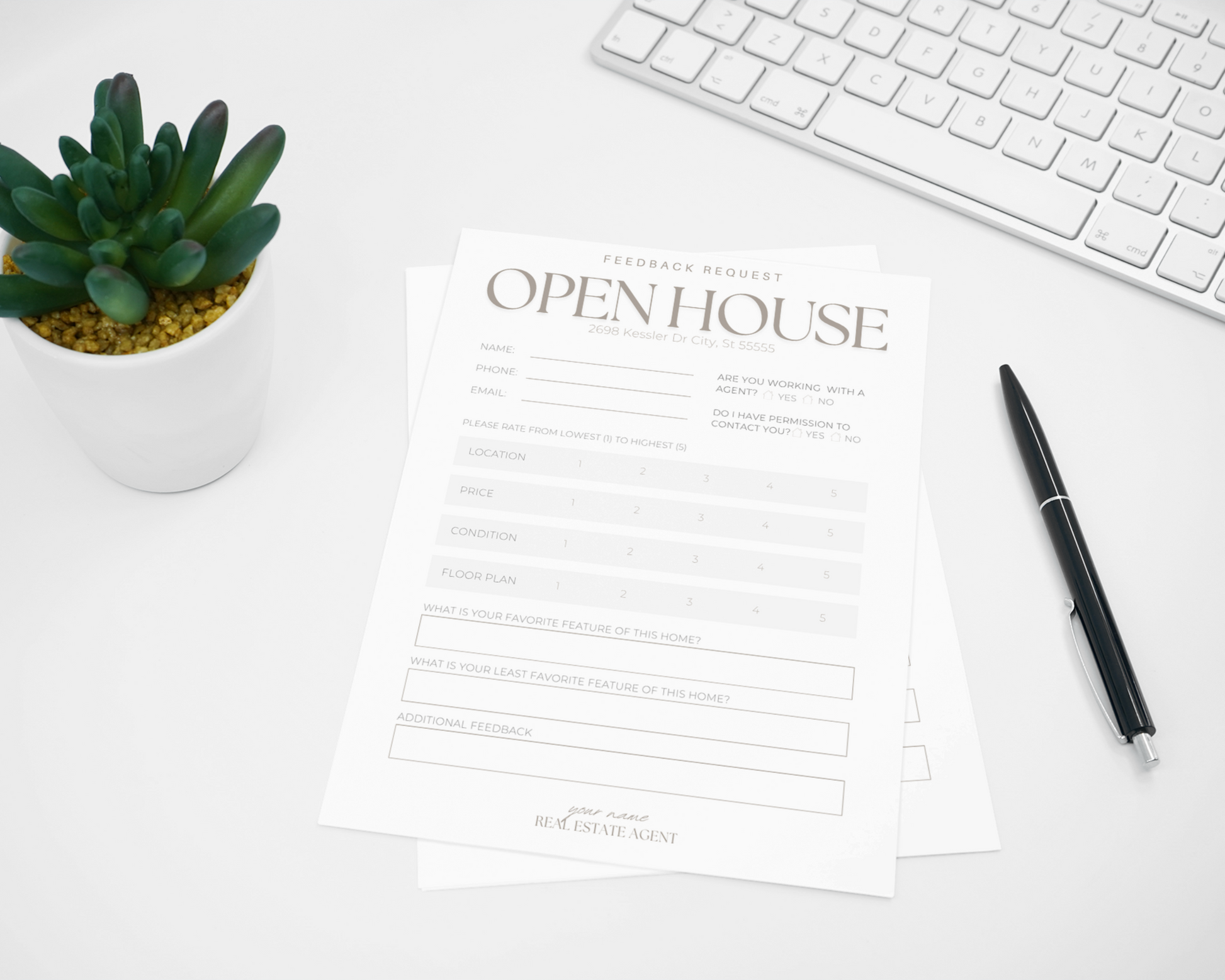 Real Estate Template – Peaceful Open House Feedback Form