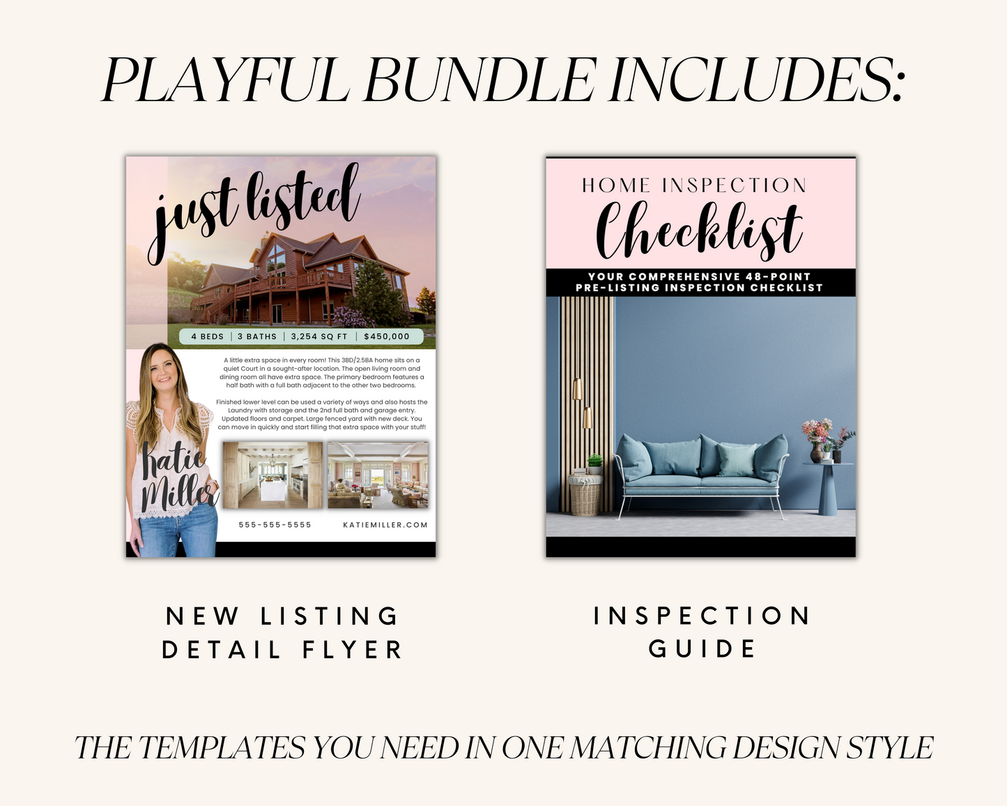 Real Estate Marketing Bundle Real Estate checklist templates Pink Playful Bundle 2 Real Estate Template 