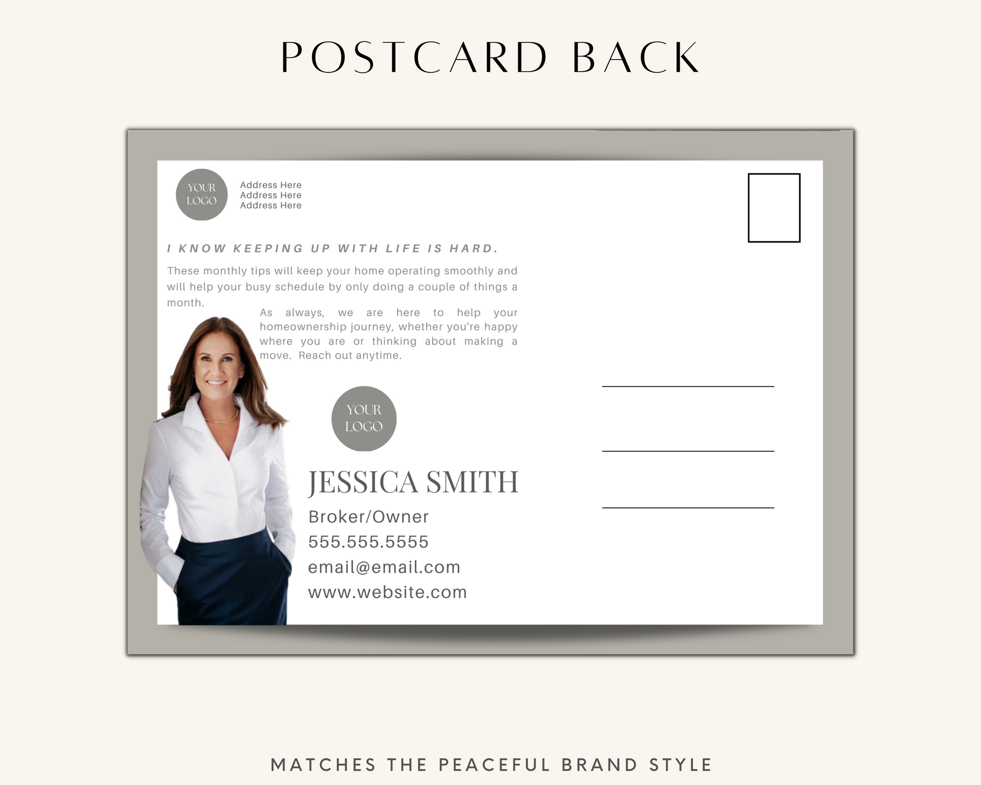 Real Estate Template – Home Maintenance Postcards - EDDM Peaceful Brand