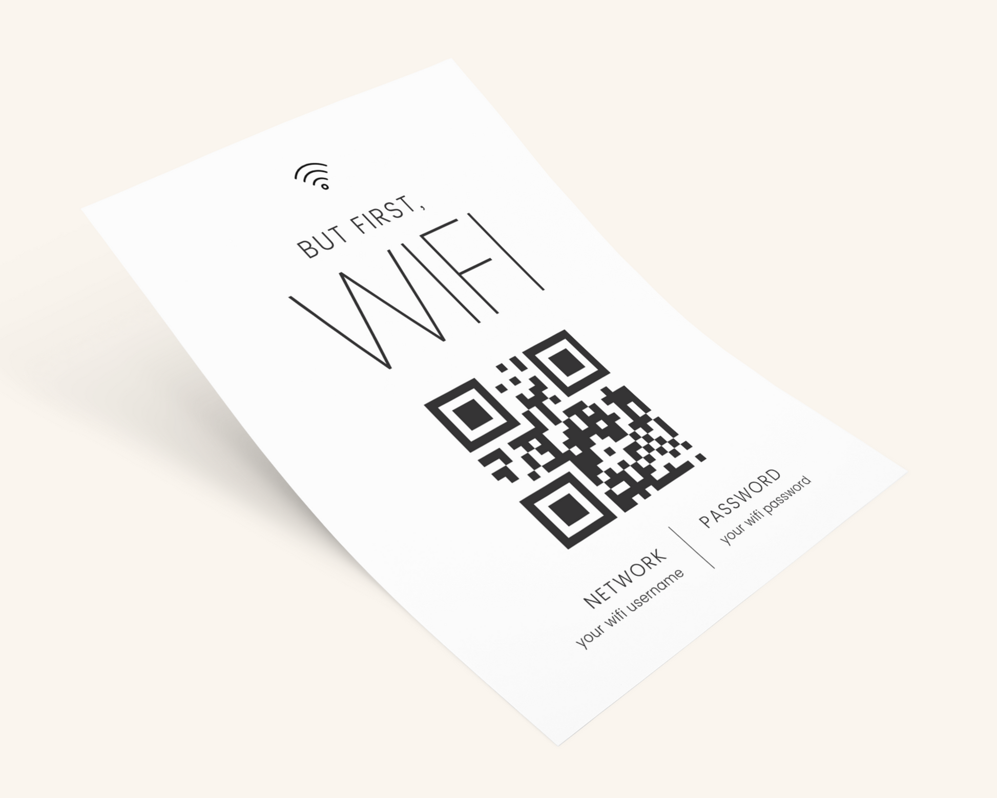 Real Estate Template – Airbnb Wifi Sign