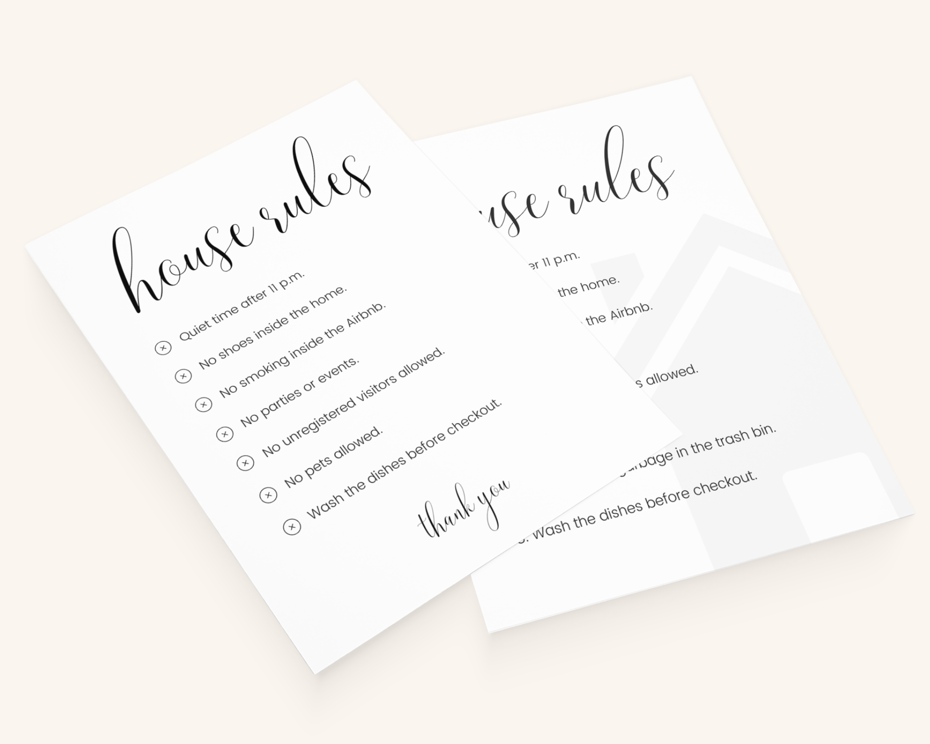 Real Estate Template – Airbnb House Rules Sign