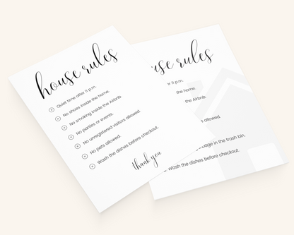 Real Estate Template – Airbnb House Rules Sign