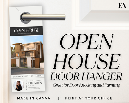 Open House Door Hanger Real Estate Template For House Promotion Real Estate Door Tag Lead Generation Realtor Door Knocking Farming Real Estate Template