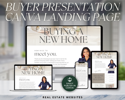 Home Buyer Presentation Canva Landing Page - Peaceful Design Style