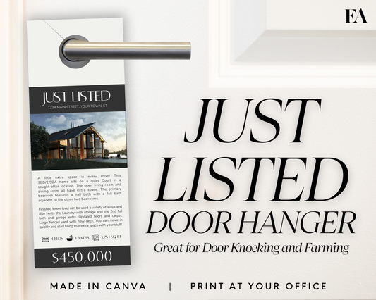 Real Estate Template Real Estate Door Hanger Template Real Estate Door Knocking Neighborhood Farming Real Estate Farming Realtor Introduction Open House Just Listed Door Hanger Template