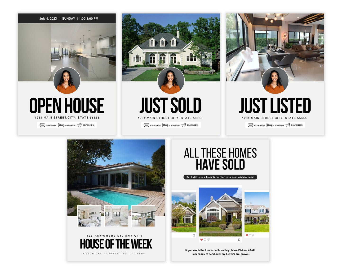 Social Media Listing Posts 1 - Minimal Design Style