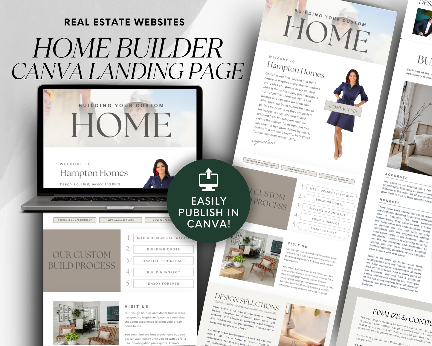 Home Builder Landing Page - Peaceful Design Style