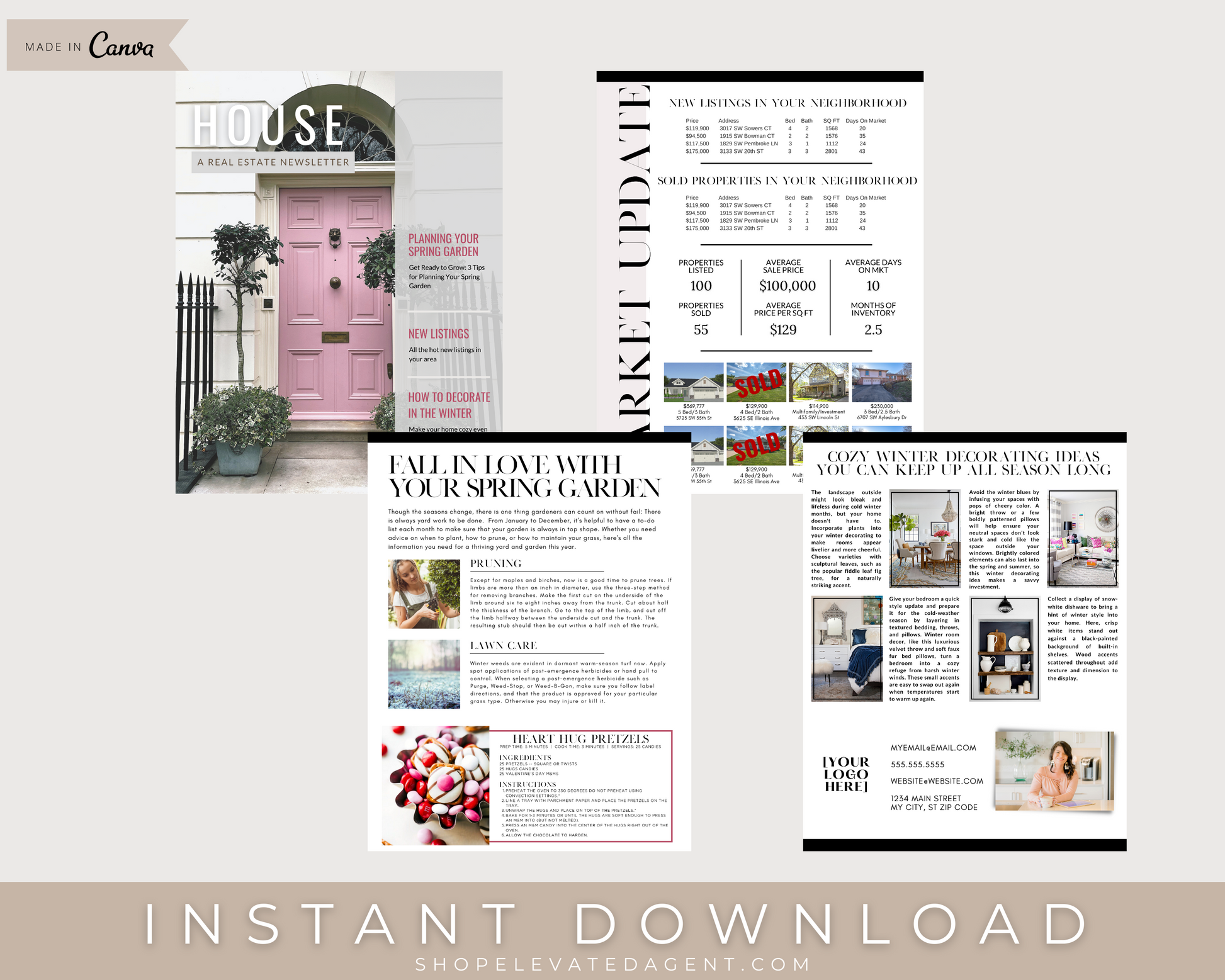 Real Estate Newsletter, February Newsletter, Farming Newsletter, Real Estate Marketing, Realtor Email, Real Estate Templates, Real Estate, Instant Download